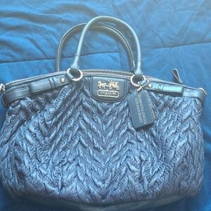 Coach Navy Quilted Satchel